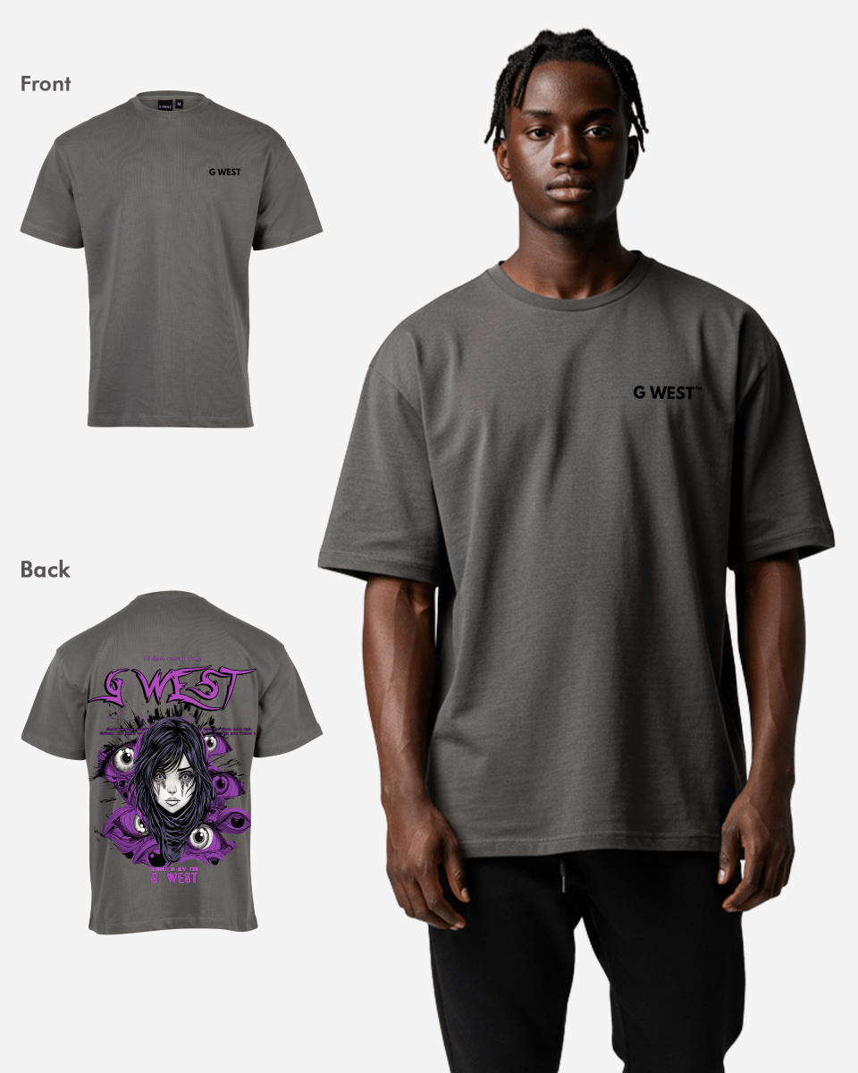 G West Oversized Purple Eye T-Shirt Mens