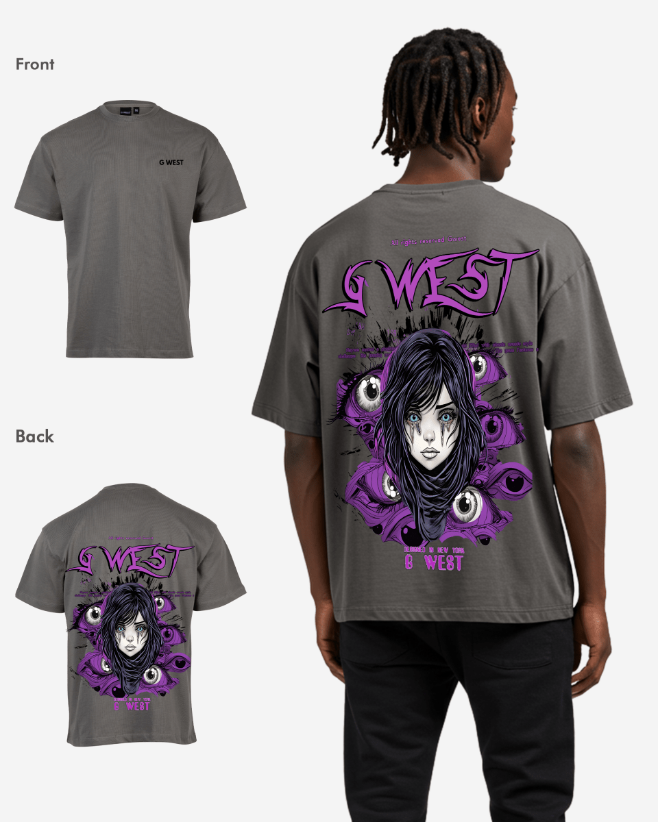 G West Oversized Purple Eye T-Shirt Mens