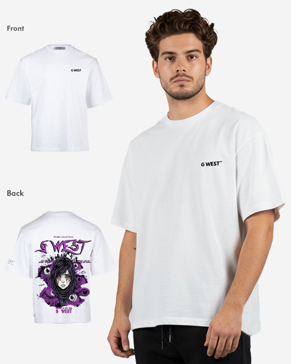 G West Oversized Purple Eye T-Shirt Mens