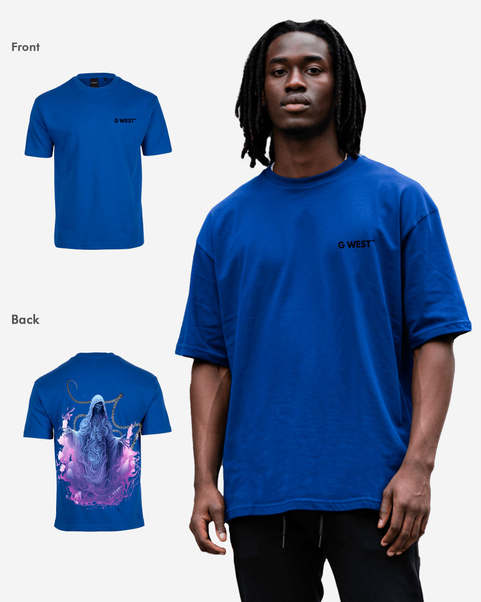 G West Mens Oversized Purple Reaper Tee