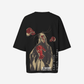 G West Womens Oversized Red Skull Tee