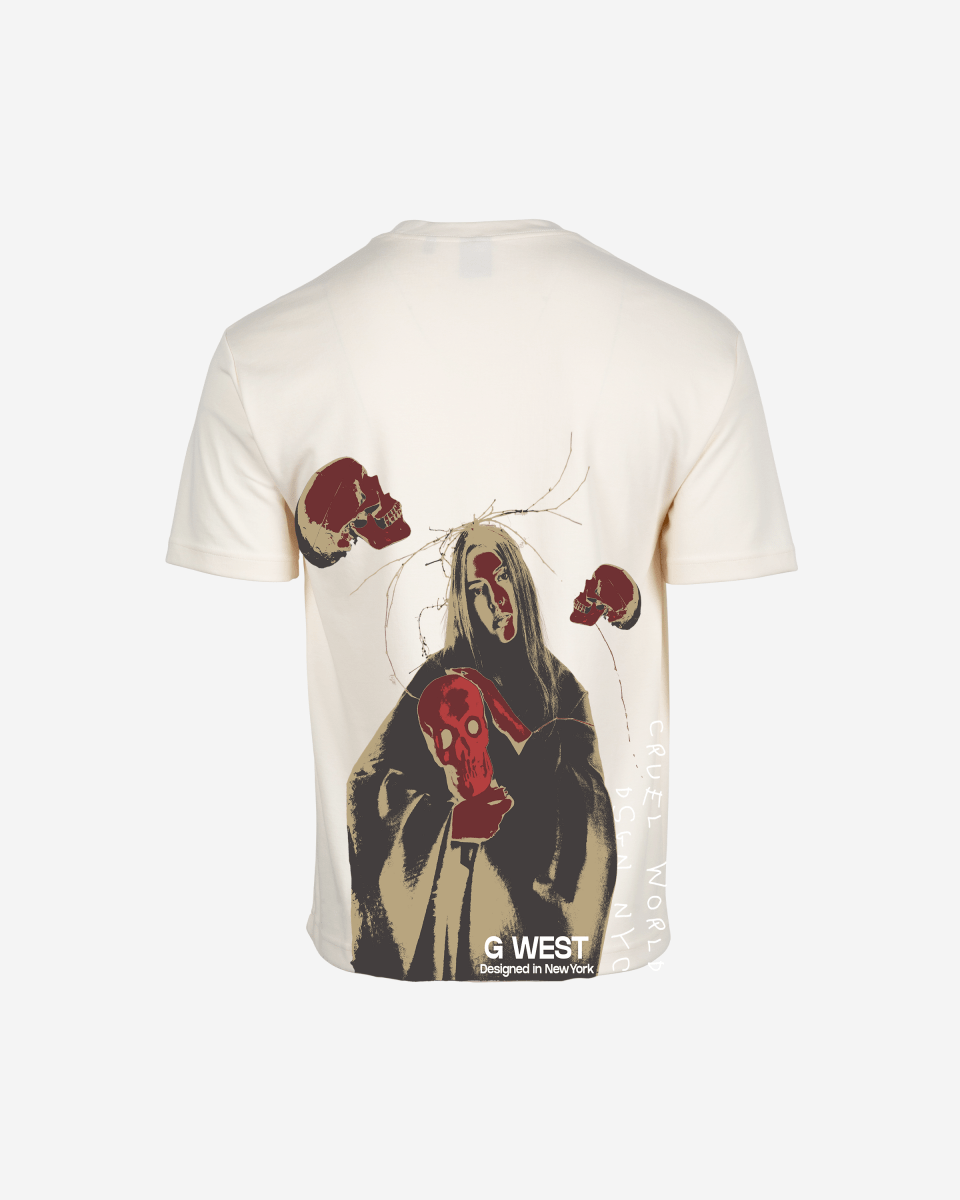 G West Mens Oversized Red Skull Tee