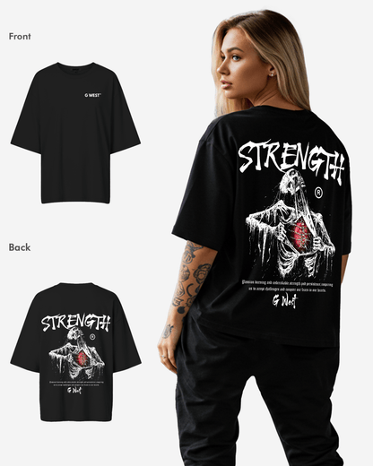 G West Womens Oversized Ripping Skeleton Tee