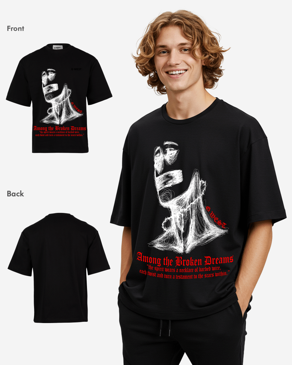 G West Oversized Sinner Black T-Shirt Mens