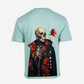 G West Mens Oversized Skull & Rose T Shirt