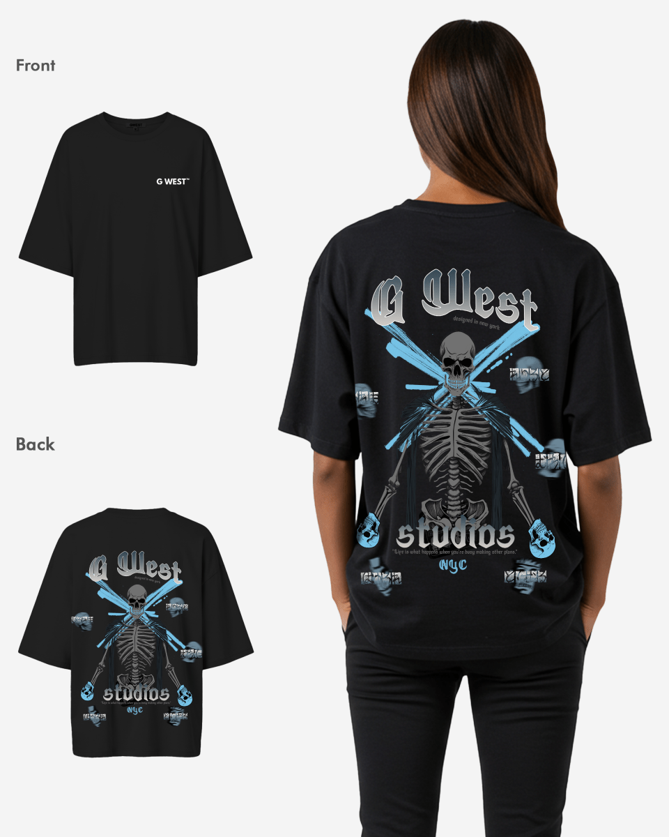 G West Womens Oversized Skull Tee