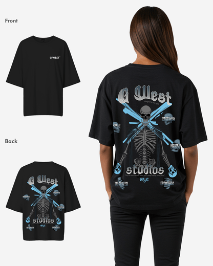 G West Womens Oversized Skull Tee