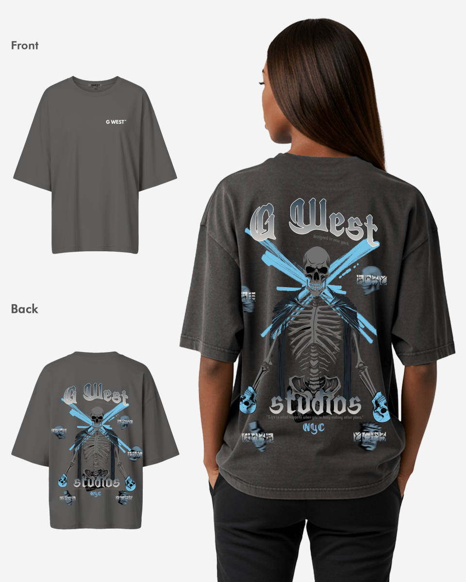 G West Womens Oversized Skull Tee