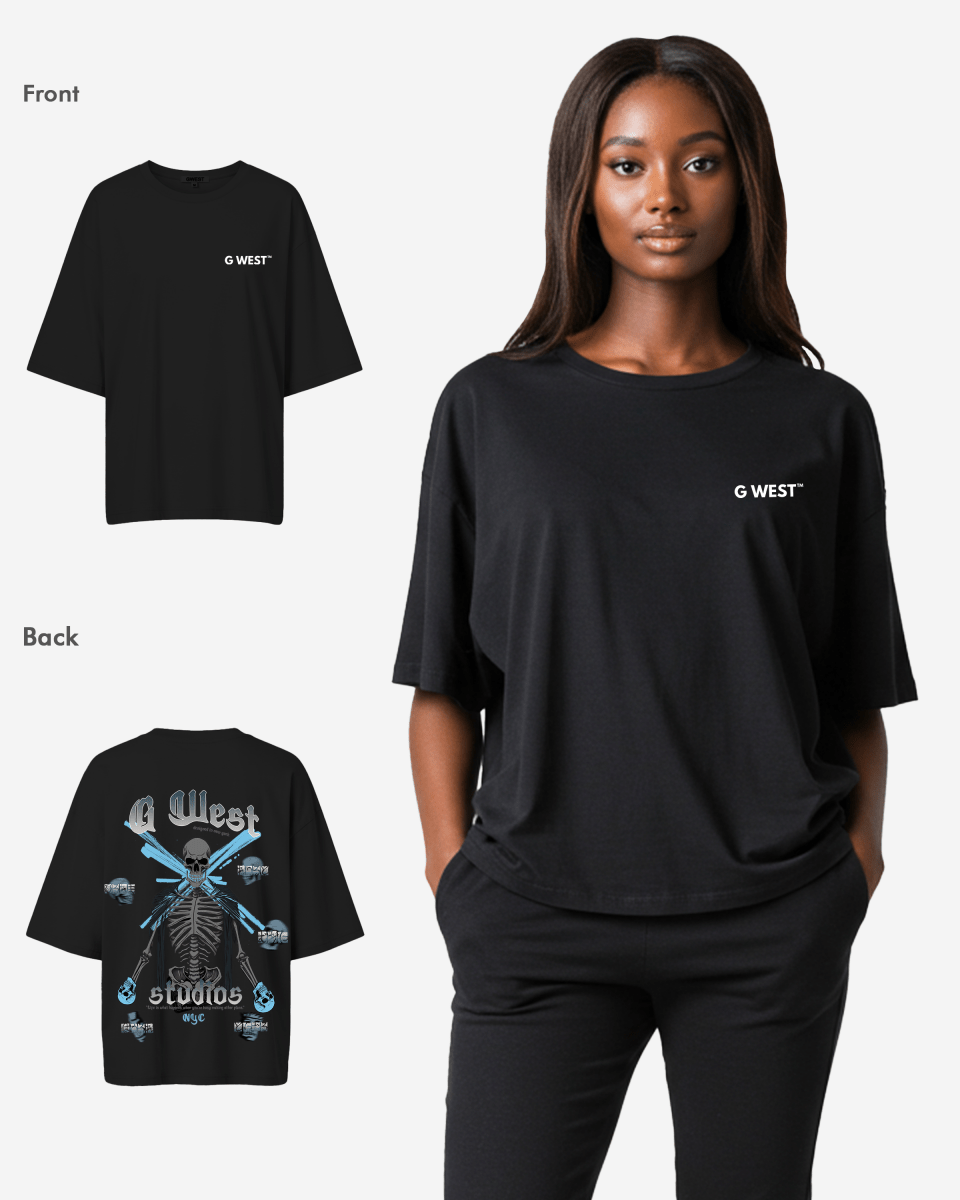 G West Womens Oversized Skull Tee