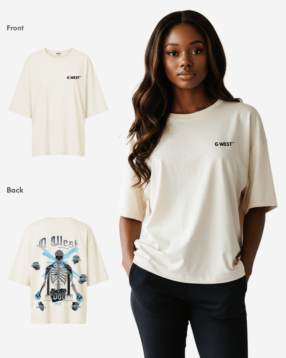G West Womens Oversized Skull Tee