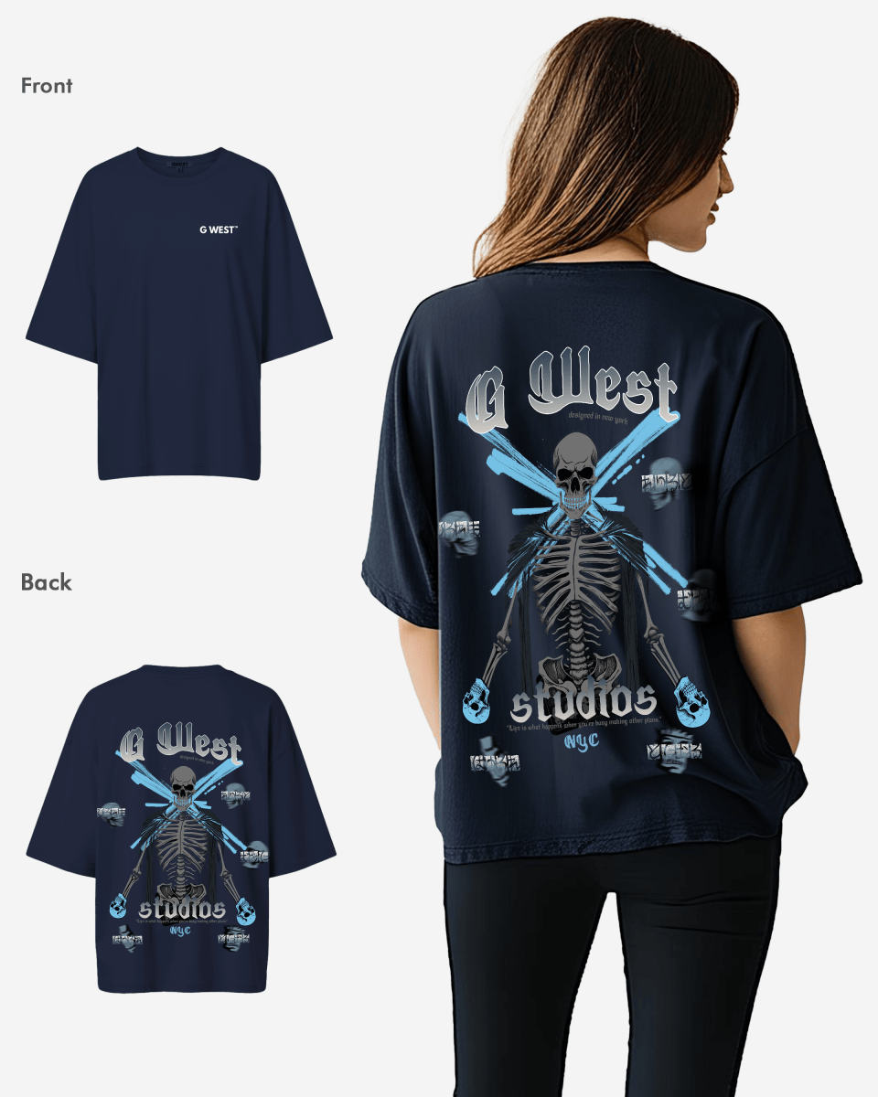 G West Womens Oversized Skull Tee