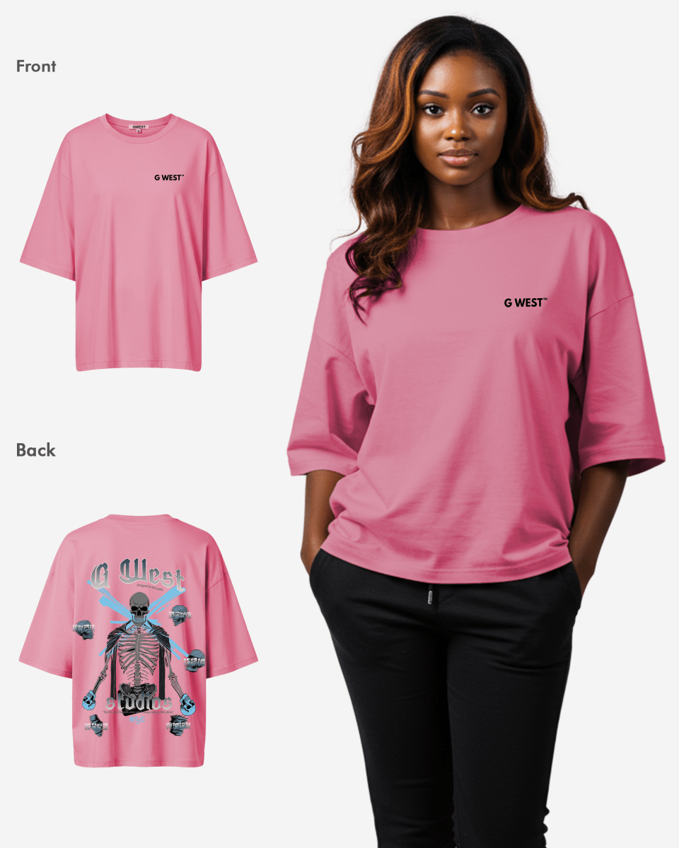 G West Womens Oversized Skull Tee
