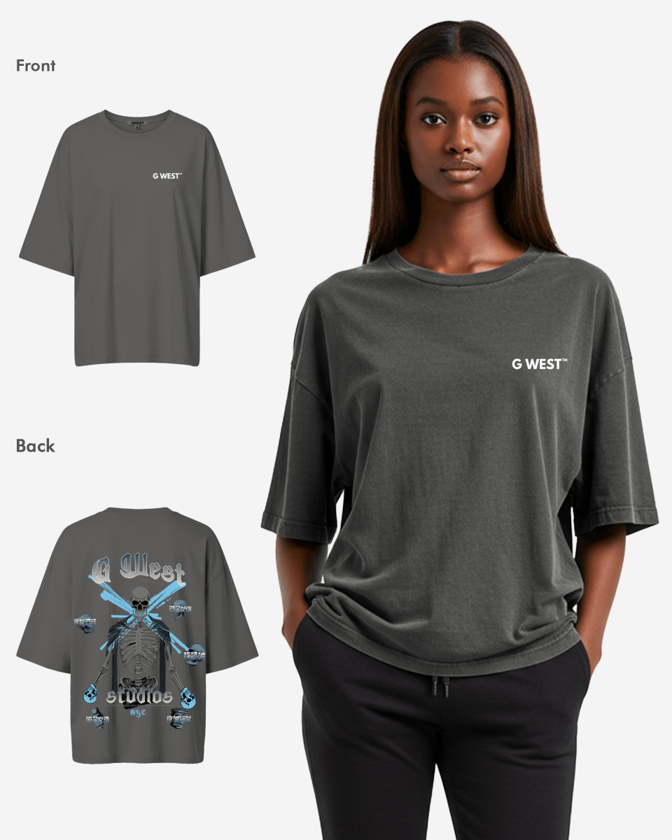 G West Womens Oversized Skull Tee