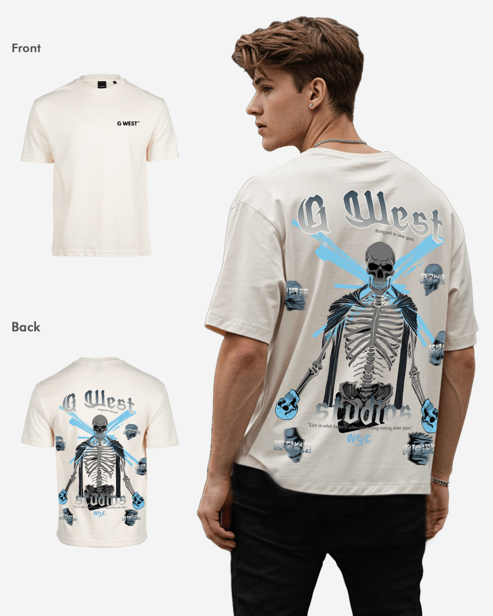 G West Mens Oversized Skull Tee