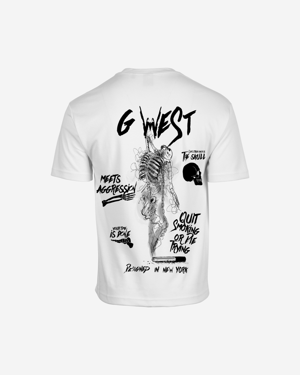 G West Mens Oversized Smoke Skeleton Tee