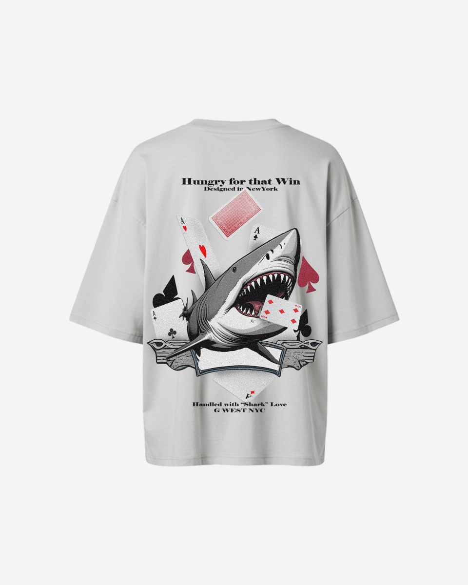 G West Womens Oversized Spade Of Sharks T Shirt