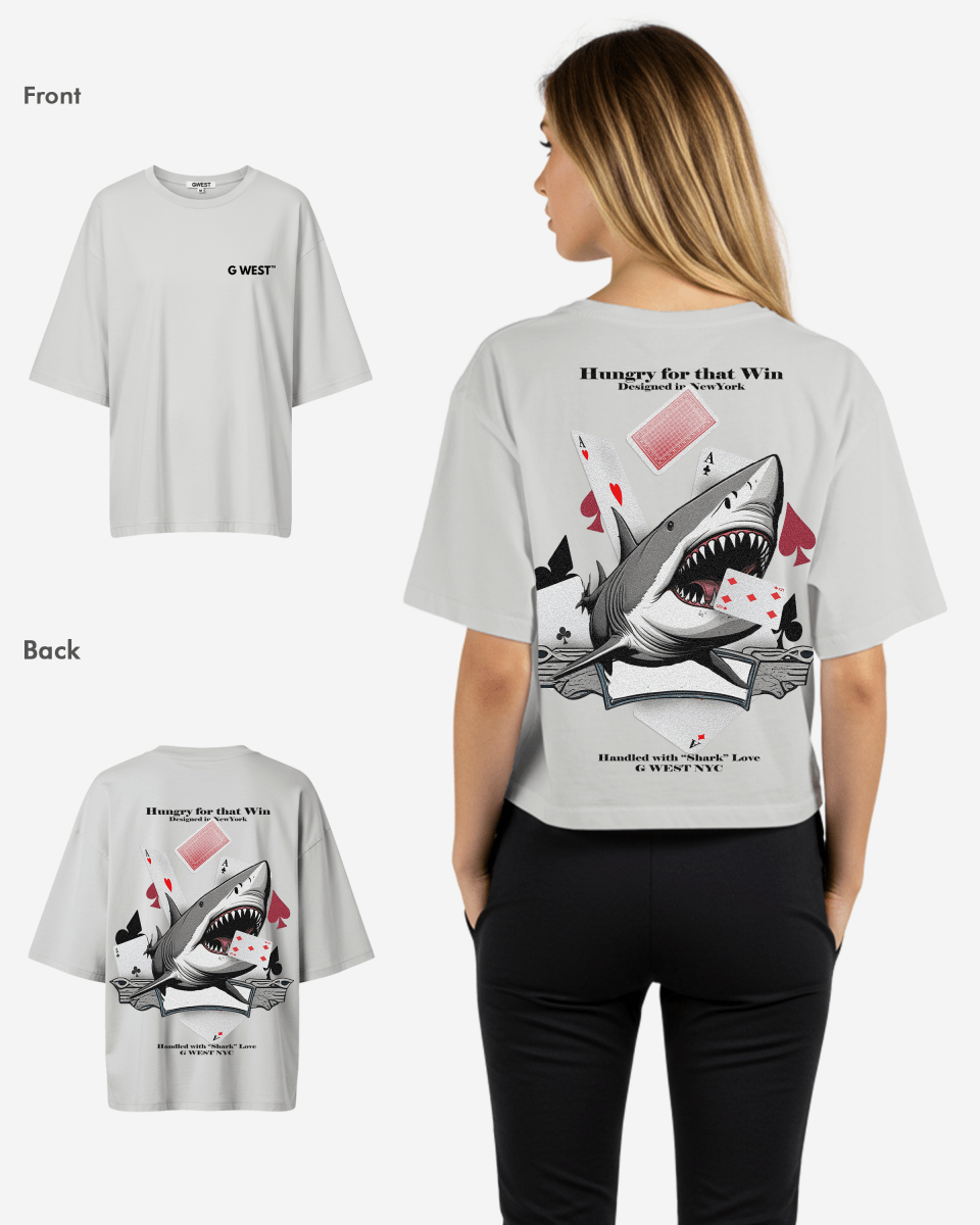 G West Womens Oversized Spade Of Sharks T Shirt