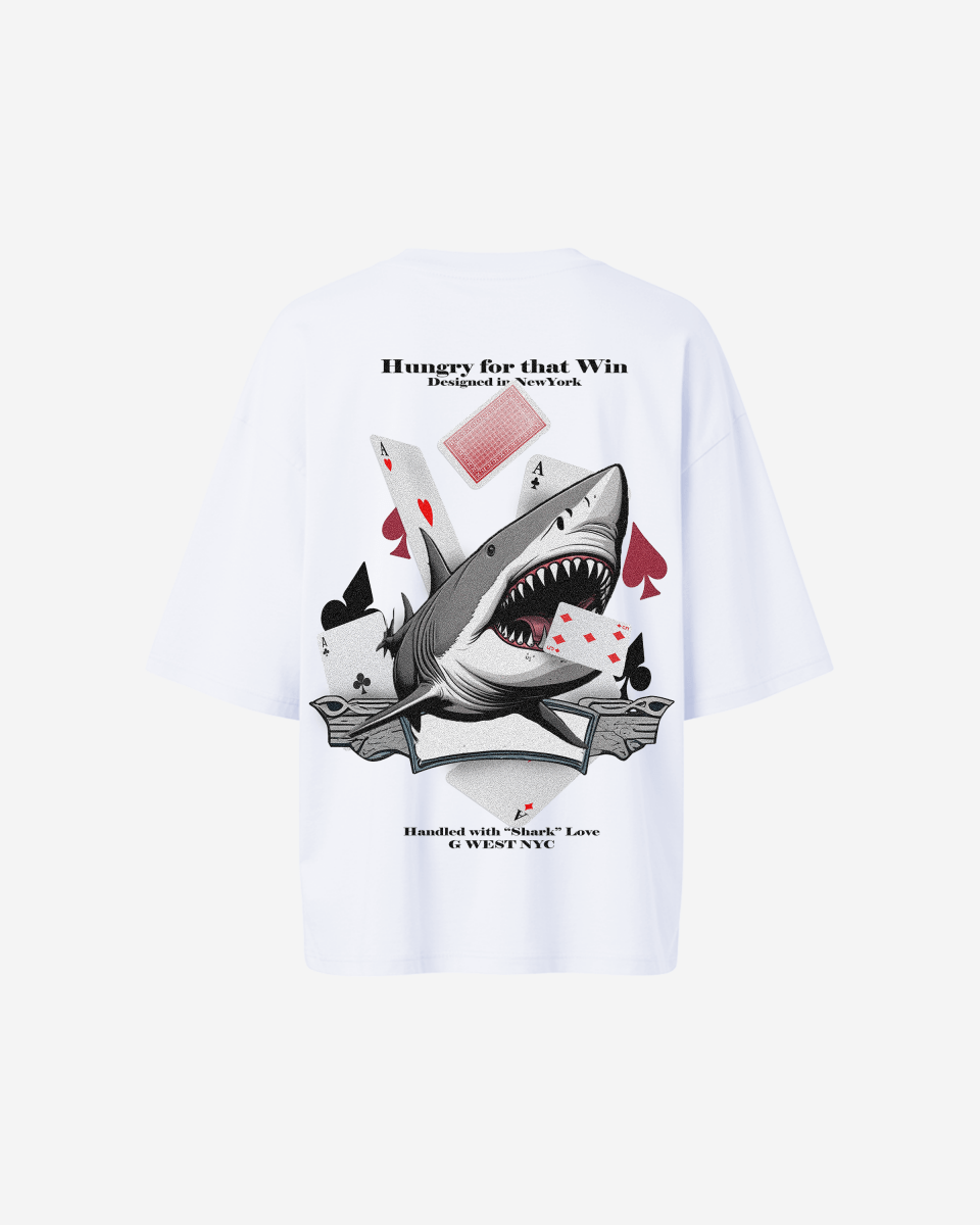 G West Womens Oversized Spade Of Sharks T Shirt