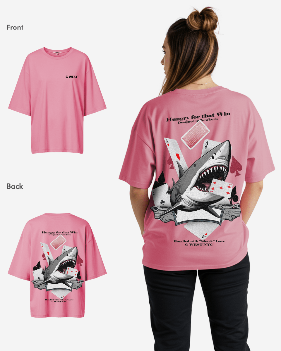 G West Womens Oversized Spade Of Sharks T Shirt