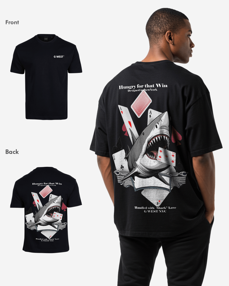 G West Oversized Spade Of Sharks T Shirt Mens