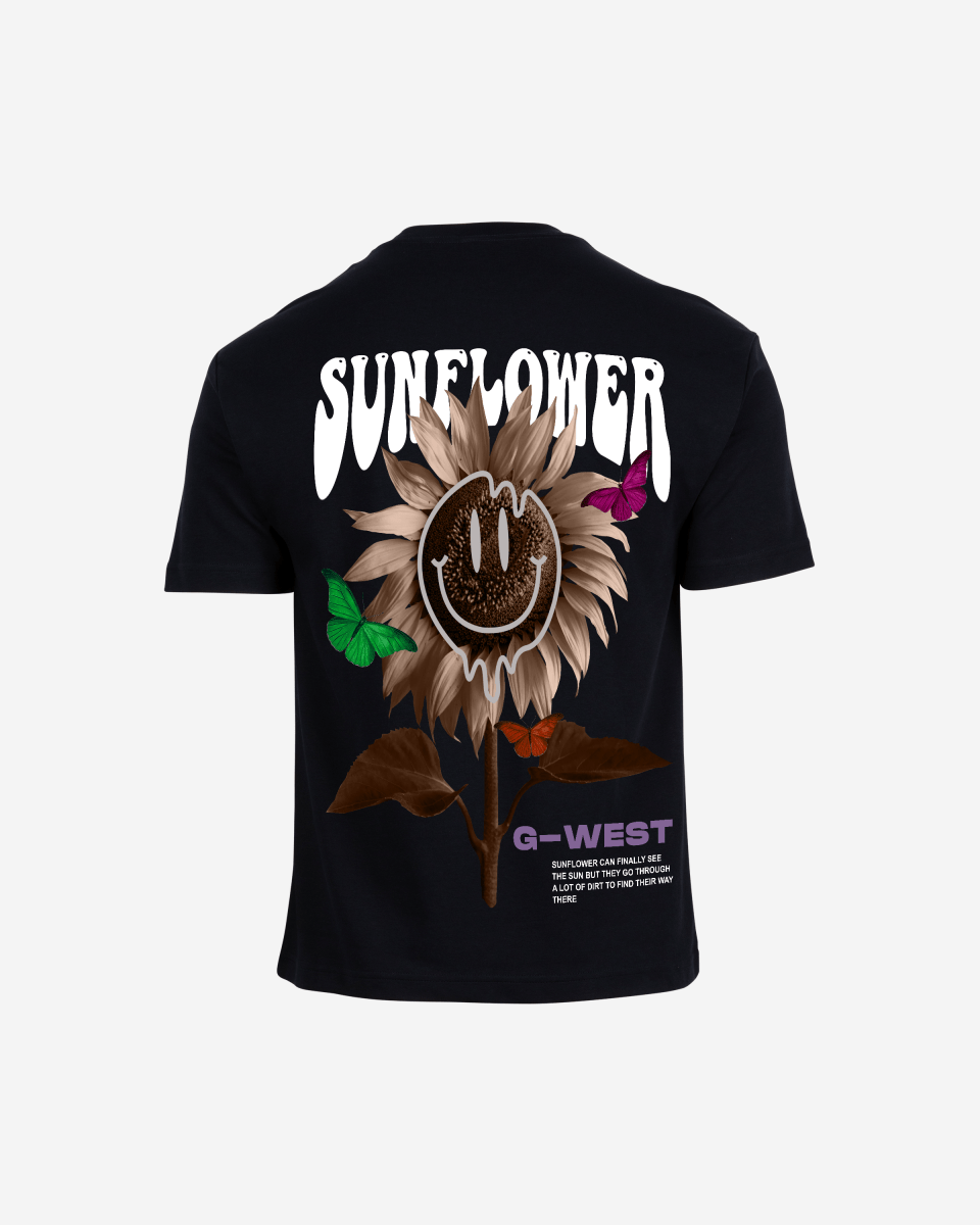 G West Mens Oversized Sunflower Life Style T Shirt