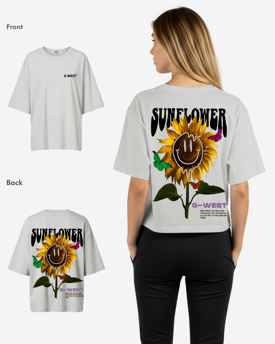 G West Womens Oversized Sunflower Tee