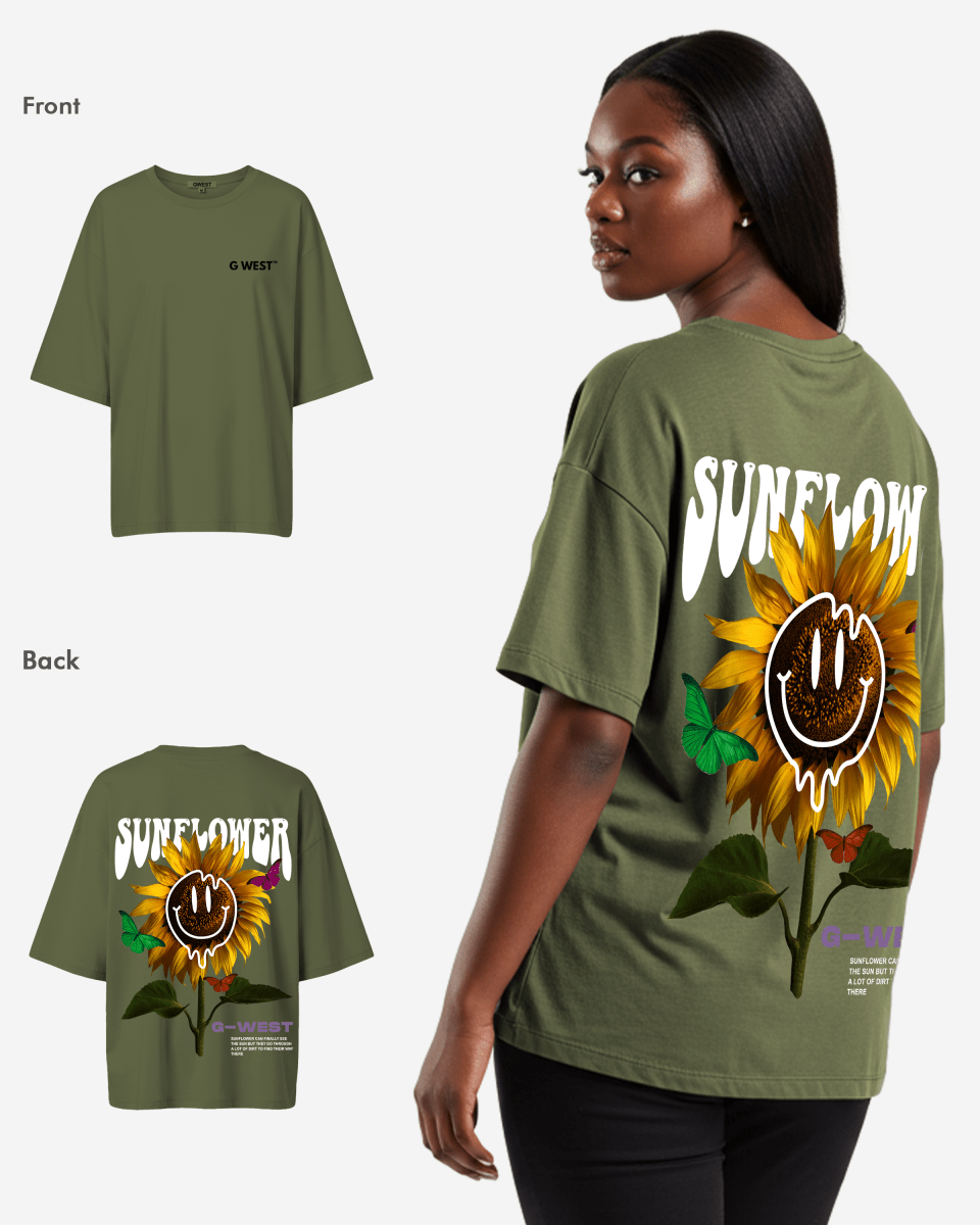 G West Womens Oversized Sunflower Tee