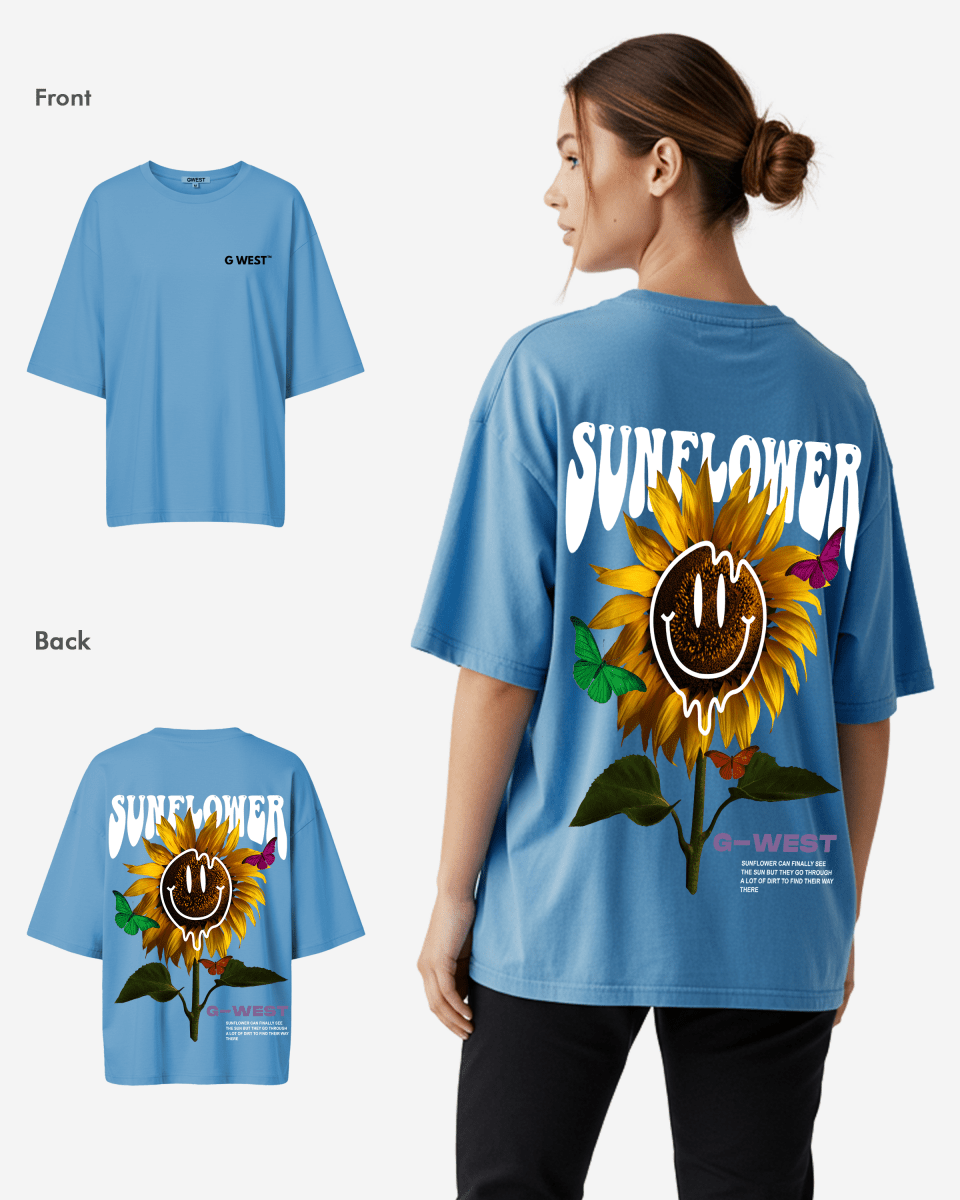 G West Womens Oversized Sunflower Tee