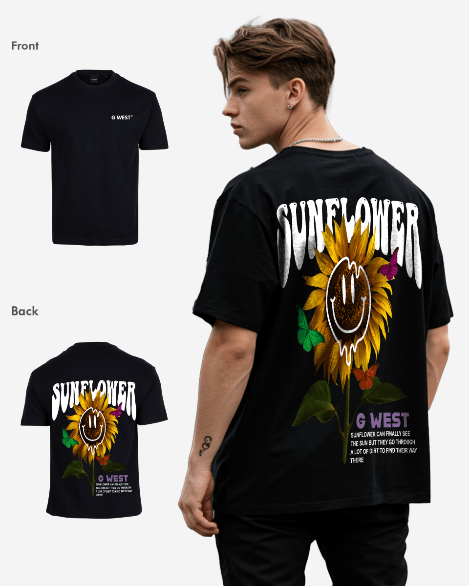 G West Oversized Sunflower T-Shirt Mens