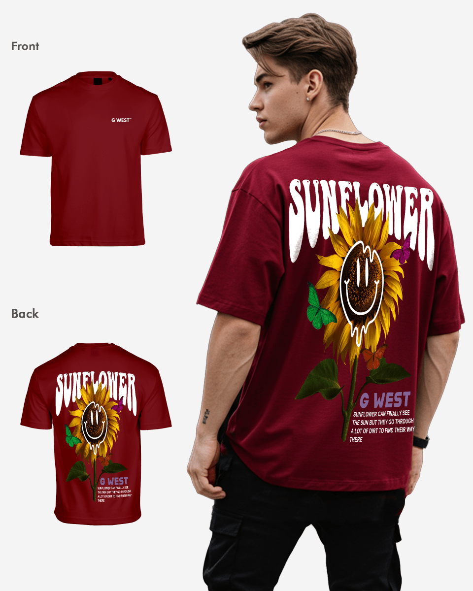 G West Oversized Sunflower T-Shirt Mens