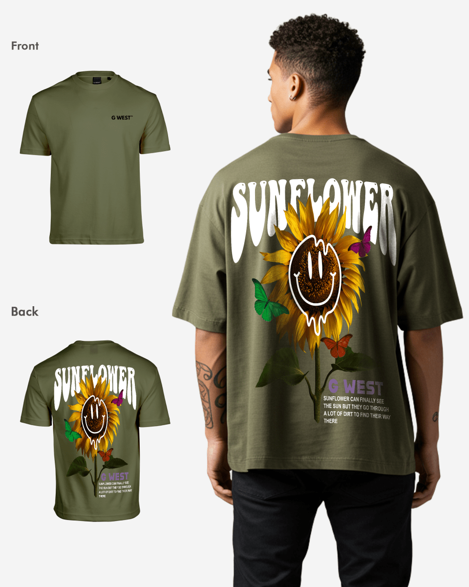 G West Oversized Sunflower T-Shirt Mens