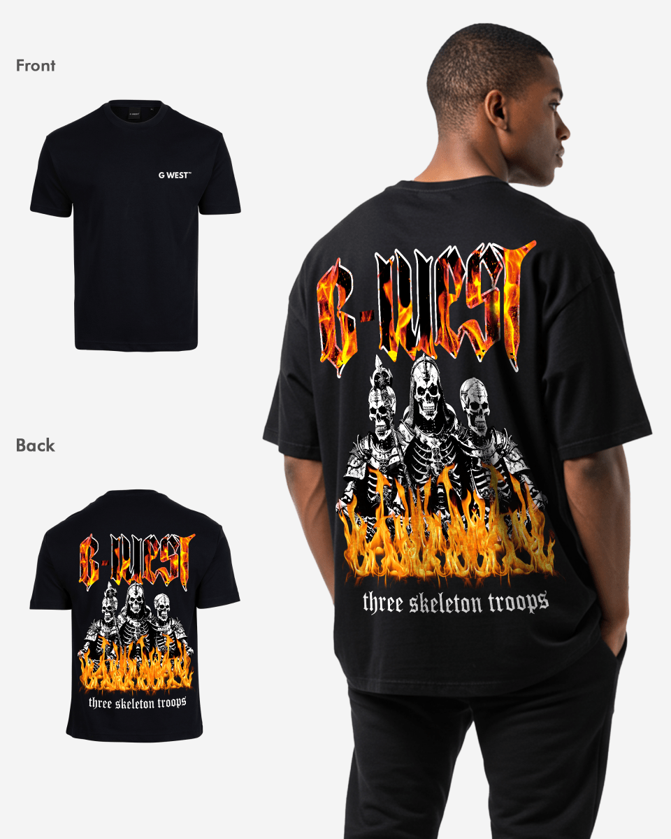 G West Oversized Tri Skeleton T-Shirt Mens