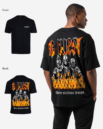 G West Oversized Tri Skeleton T-Shirt Mens