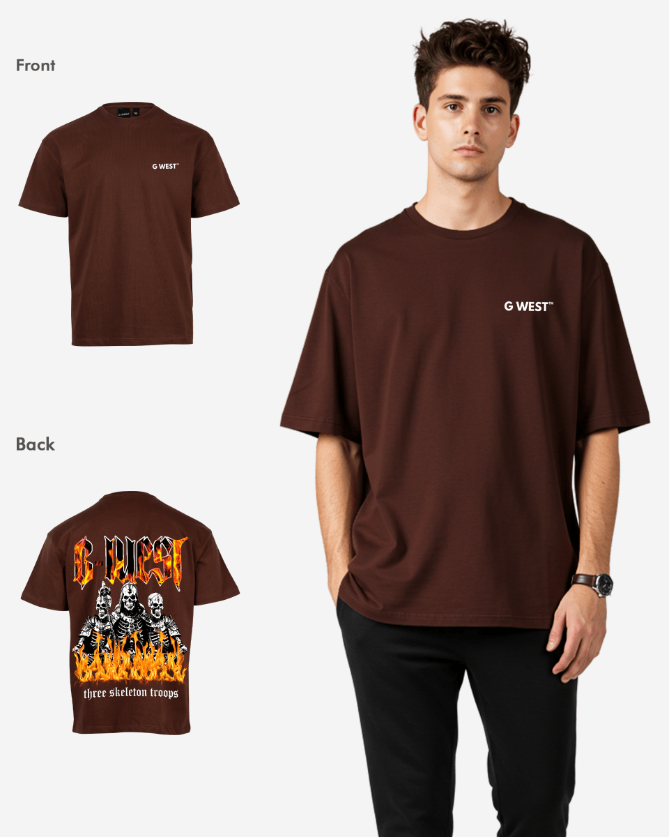 G West Oversized Tri Skeleton T-Shirt Mens