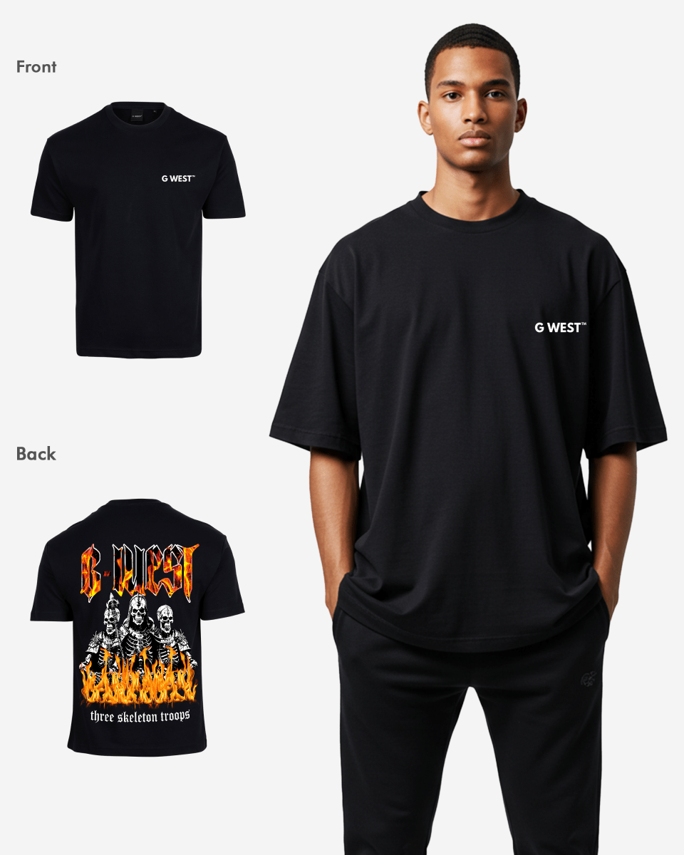 G West Oversized Tri Skeleton T-Shirt Mens