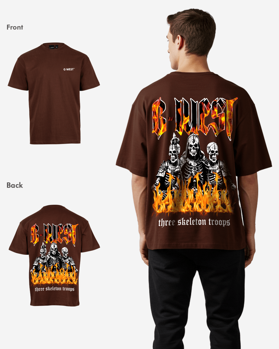 G West Oversized Tri Skeleton T-Shirt Mens