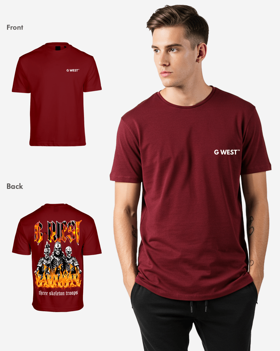 G West Oversized Tri Skeleton T-Shirt Mens