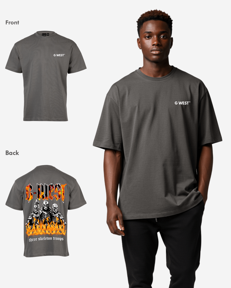 G West Oversized Tri Skeleton T-Shirt Mens