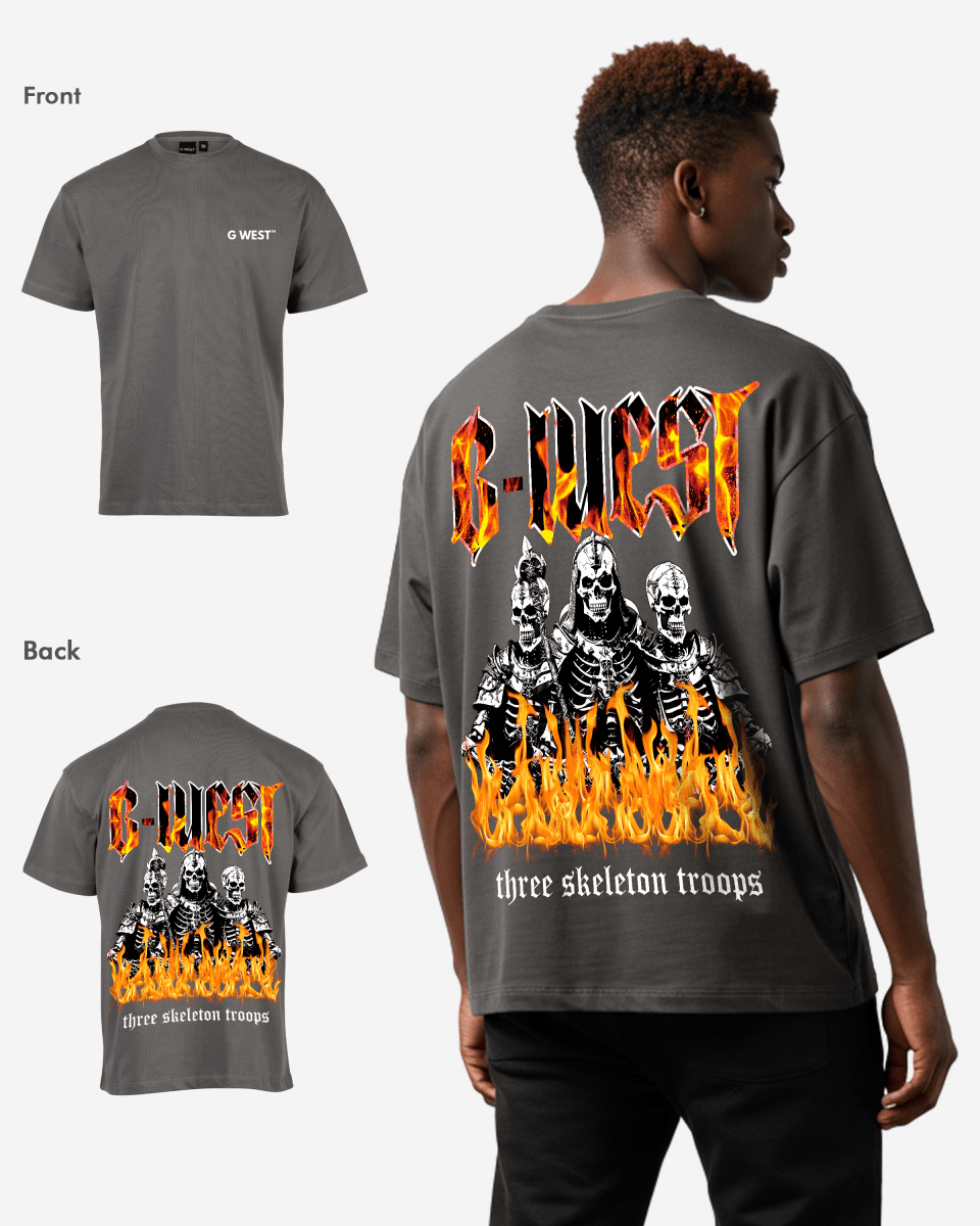 G West Oversized Tri Skeleton T-Shirt Mens