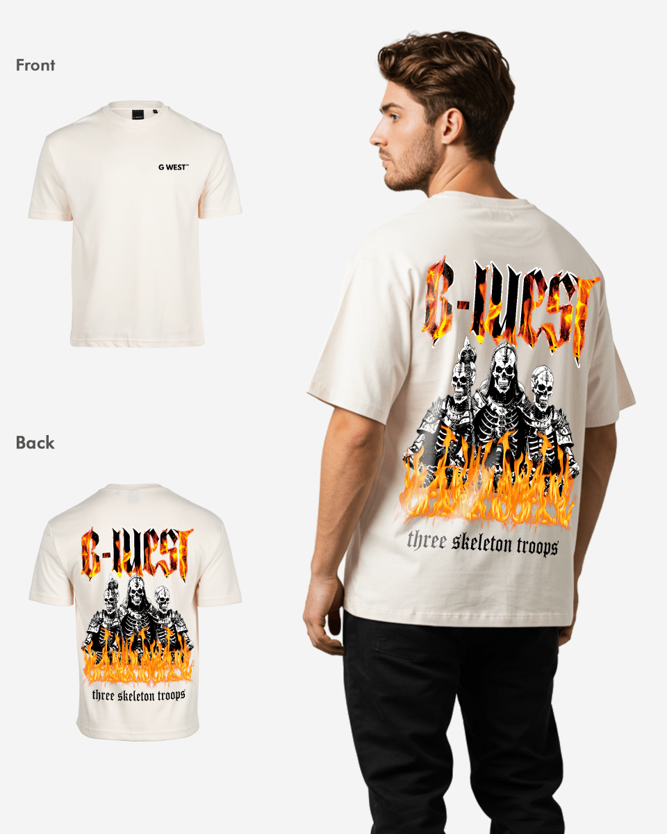G West Oversized Tri Skeleton T-Shirt Mens