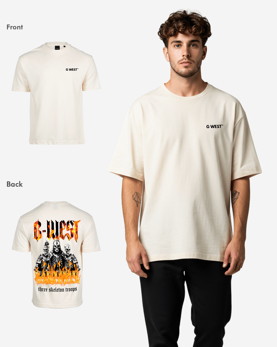 G West Oversized Tri Skeleton T-Shirt Mens
