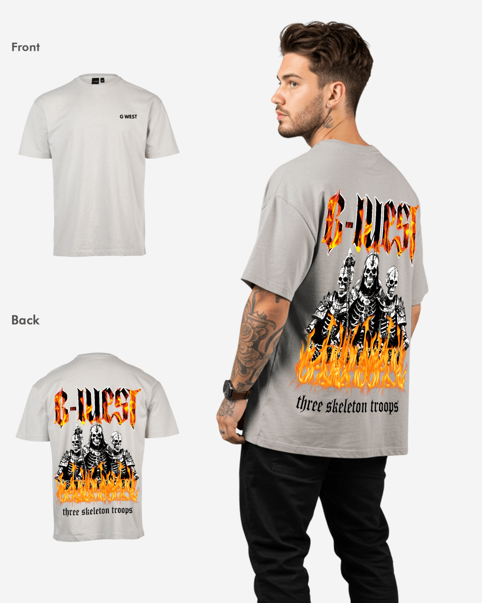 G West Oversized Tri Skeleton T-Shirt Mens