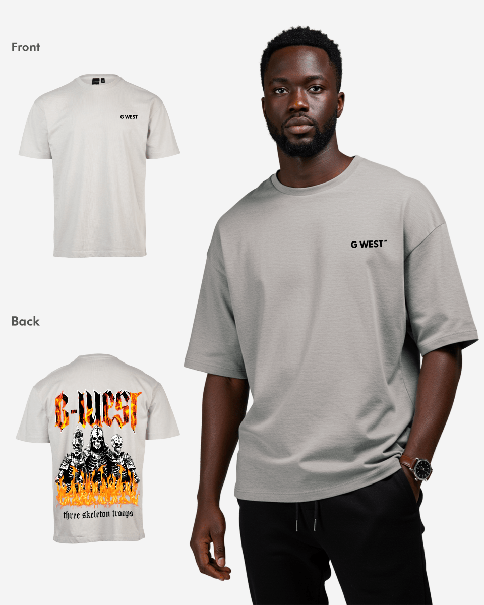 G West Oversized Tri Skeleton T-Shirt Mens
