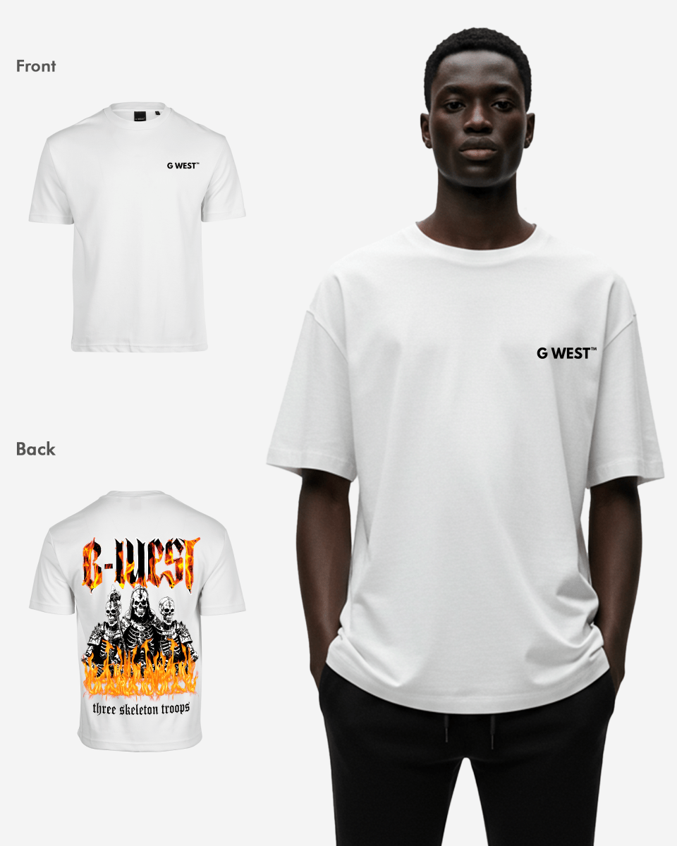 G West Oversized Tri Skeleton T-Shirt Mens
