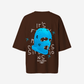 G West Womens Oversized True Blue Ski Mask Oversized Tee