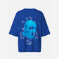 G West Womens Oversized True Blue Ski Mask Oversized Tee