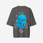G West Womens Oversized True Blue Ski Mask Oversized Tee