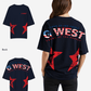 G West Womens Oversized Usa Flag Arch Logo Tee