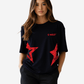 G West Womens Oversized Usa Flag Arch Logo Tee
