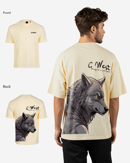 G West Mens Oversized Wolf T Shirt